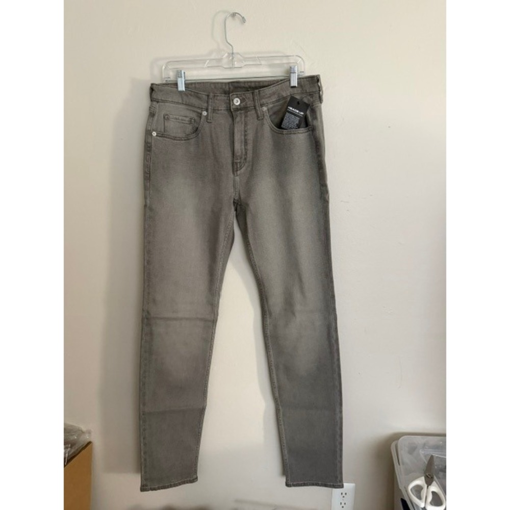 True Classic Mens Slim Fit Grey Denim Jeans 33x36 Stretch Casual Pants New